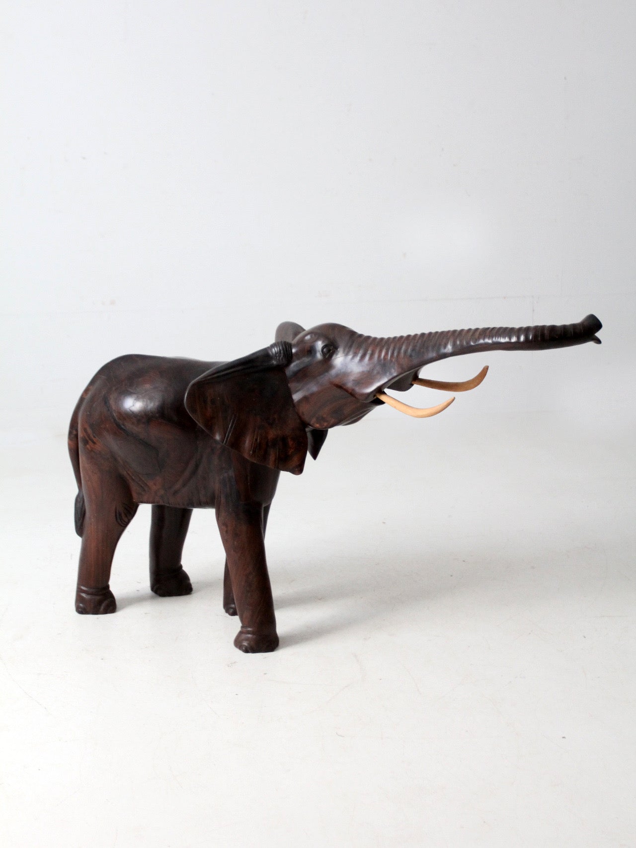 large mid-century ironwood elephant sculpture