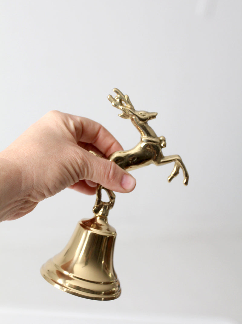 vintage brass reindeer bell