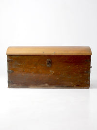 antique Norwegian folk art dome top trunk