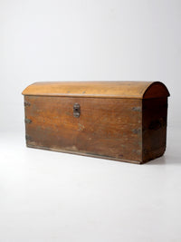 antique Norwegian folk art dome top trunk