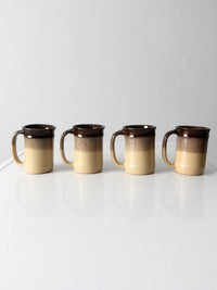 vintage studio pottery mugs set of 4