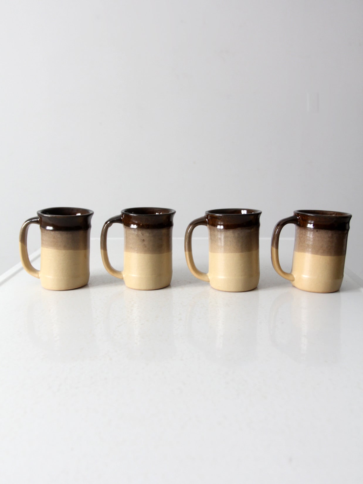 vintage studio pottery mugs set of 4
