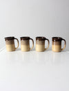 vintage studio pottery mugs set of 4
