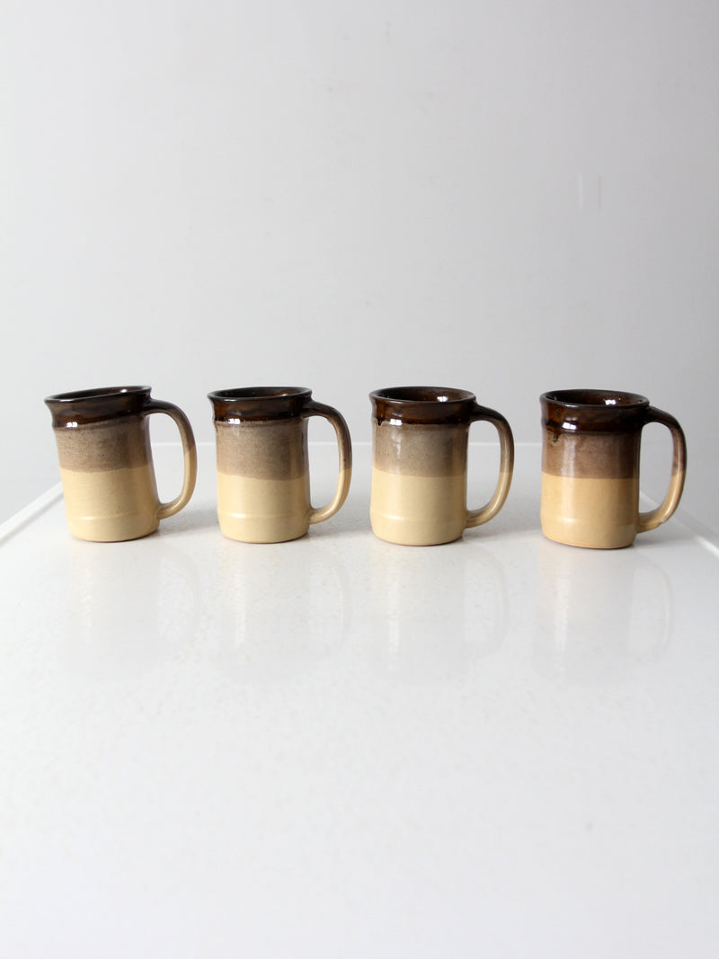 vintage studio pottery mugs set of 4