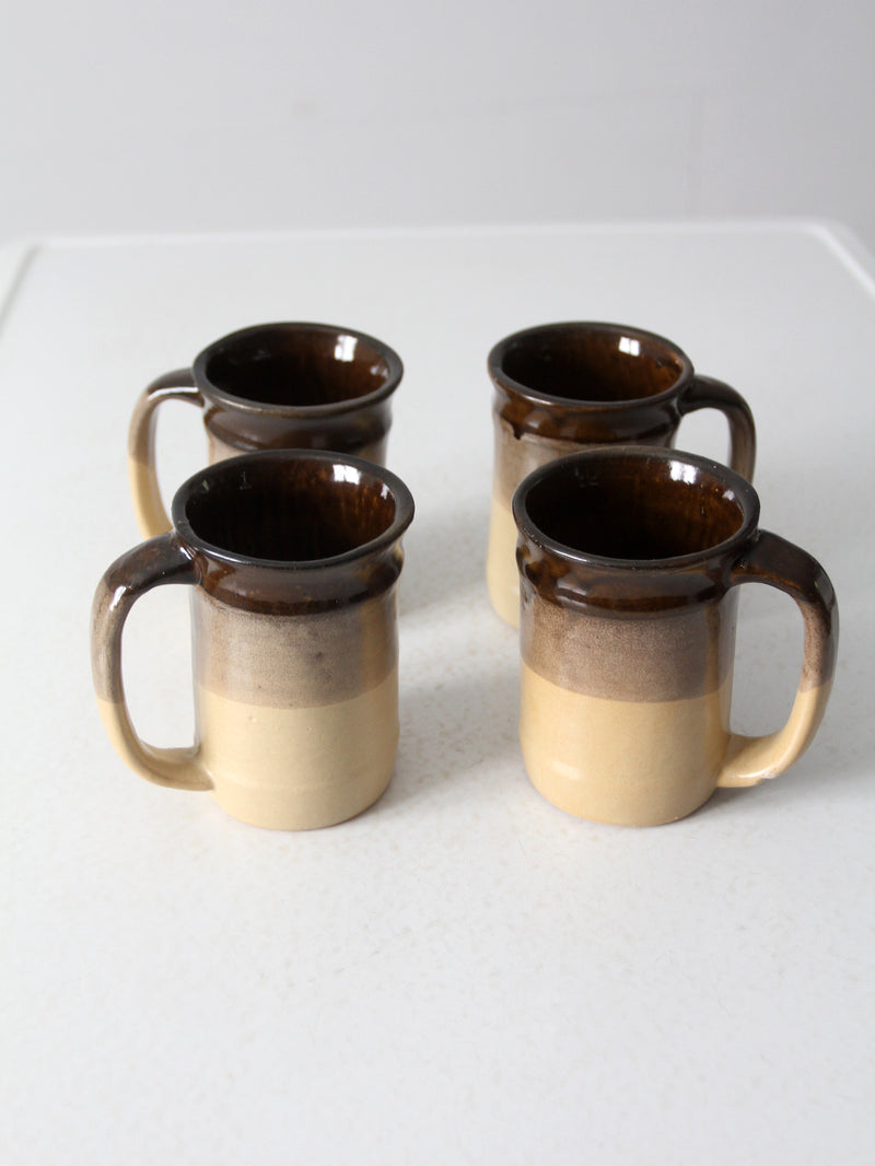 vintage studio pottery mugs set of 4