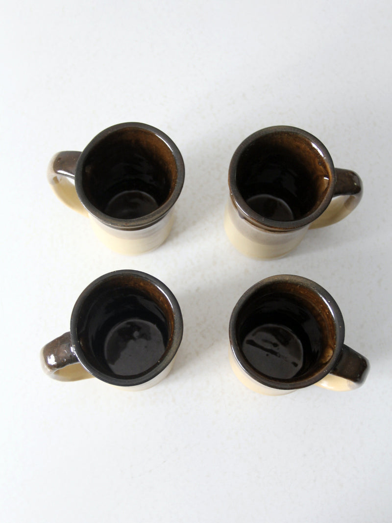 vintage studio pottery mugs set of 4