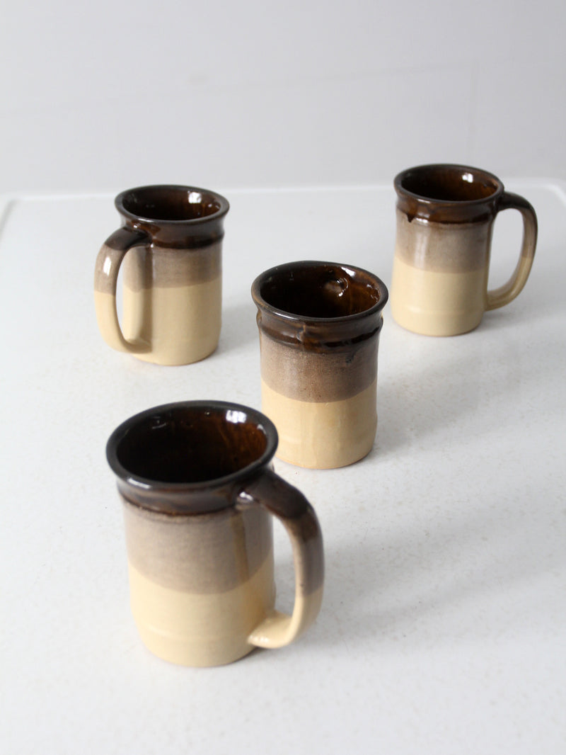 vintage studio pottery mugs set of 4