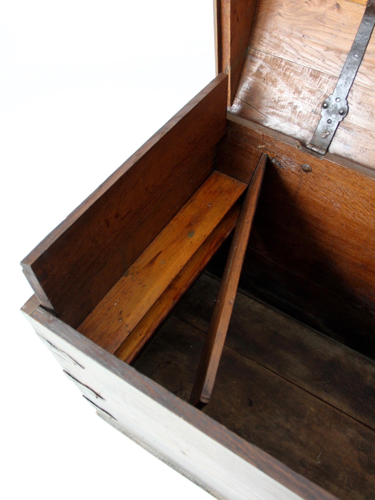 antique Norwegian folk art dome top trunk