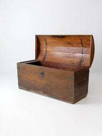 antique Norwegian folk art dome top trunk