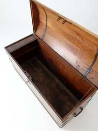 antique Norwegian folk art dome top trunk