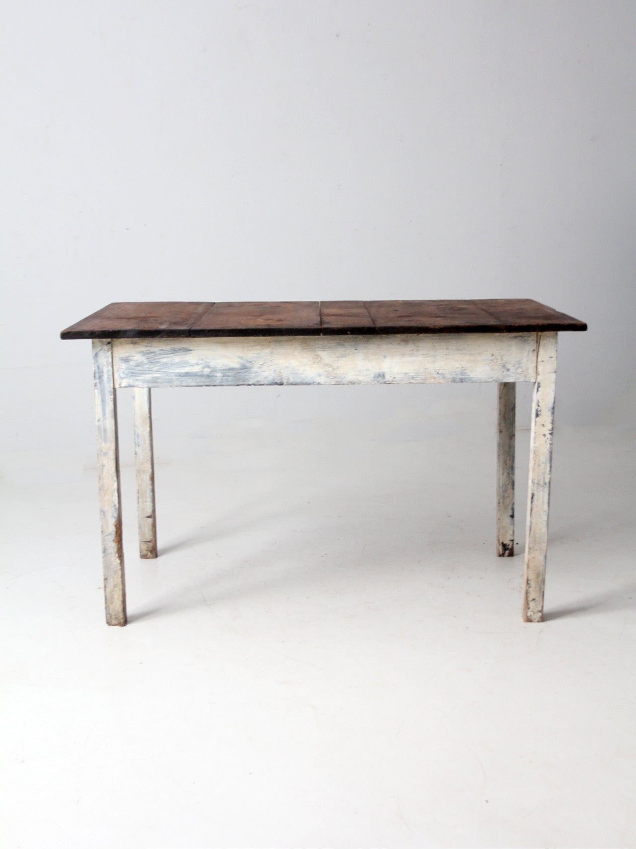 antique painted wood farmhouse table, early 20th c
