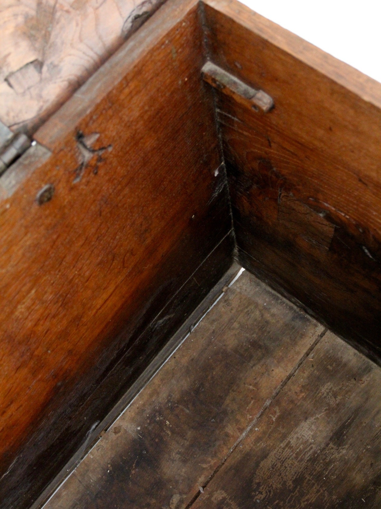 antique Norwegian folk art dome top trunk