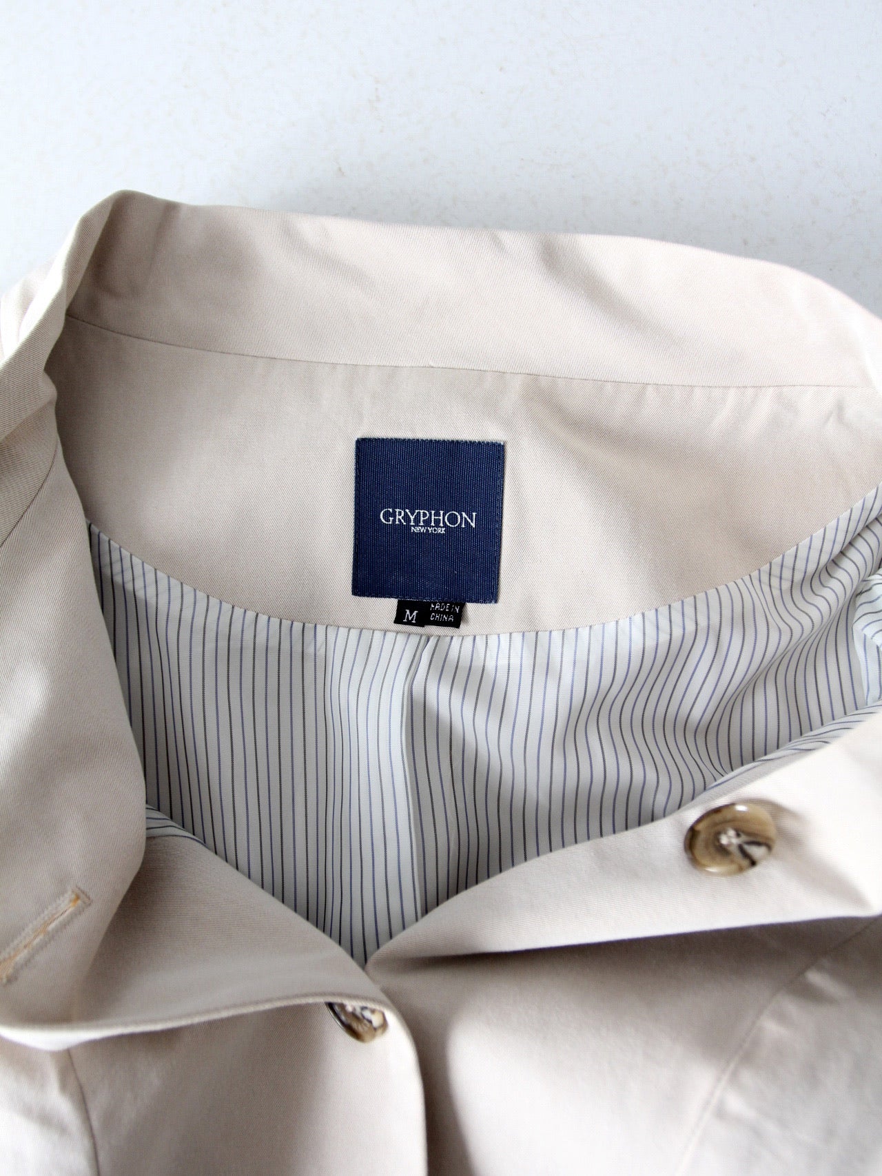 Gryphon New York cotton belted trench coat
