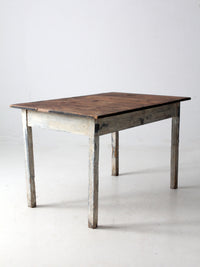 antique painted wood farmhouse table, early 20th c