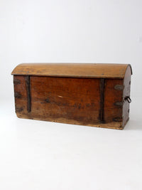 antique Norwegian folk art dome top trunk