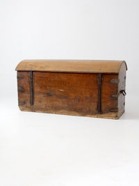 antique Norwegian folk art dome top trunk