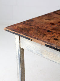 antique painted wood farmhouse table, early 20th c