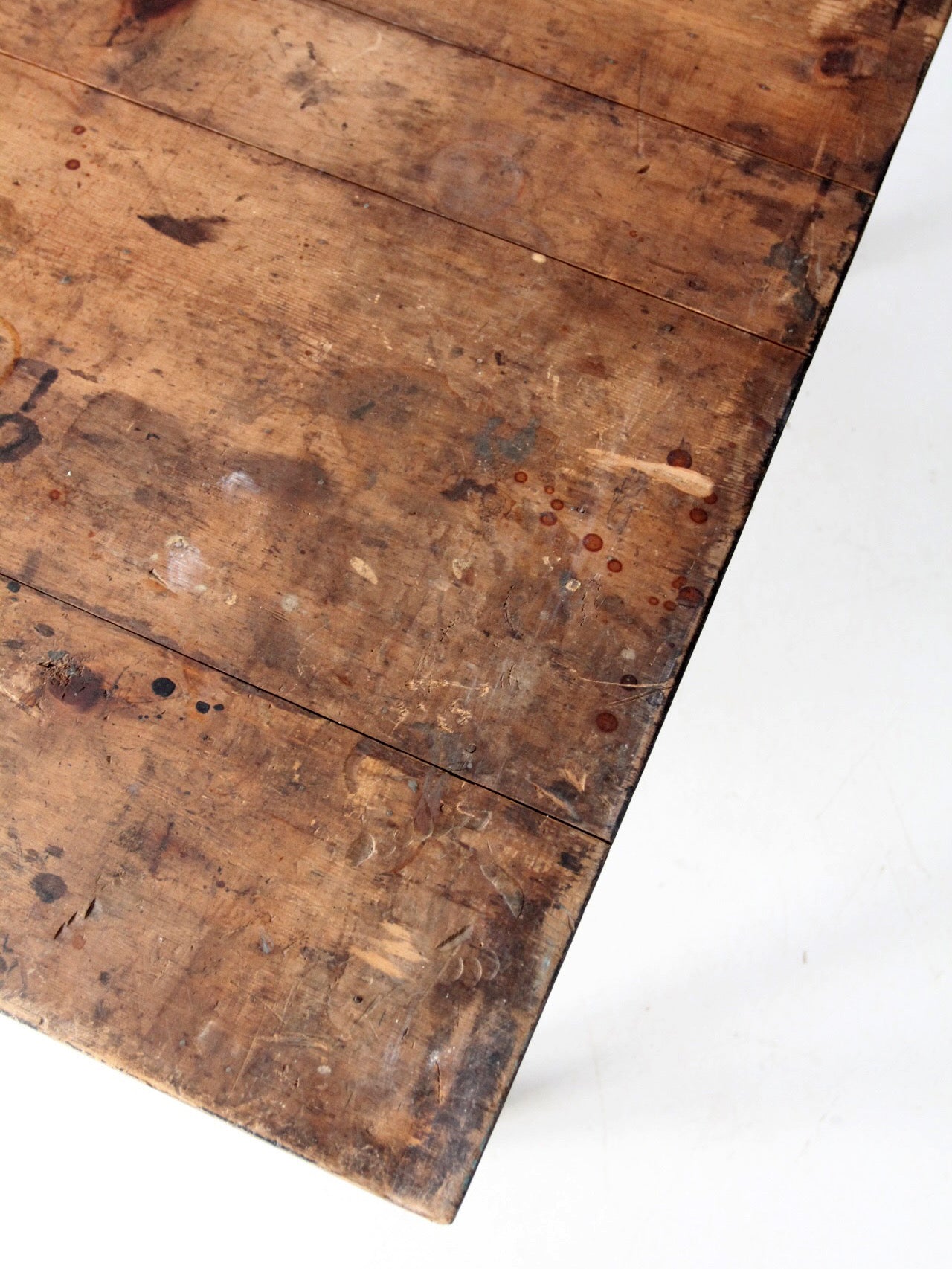 antique painted wood farmhouse table, early 20th c