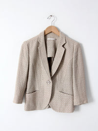 vintage Elaine Kim textured beige metallic blazer