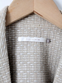vintage Elaine Kim textured beige metallic blazer
