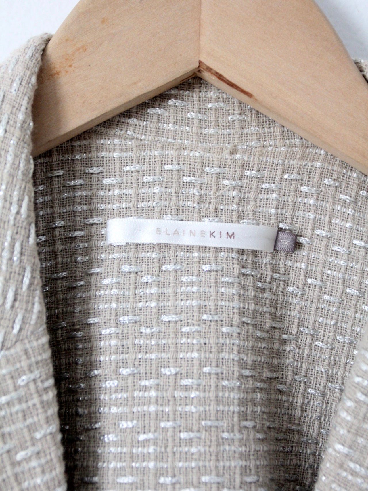 vintage Elaine Kim textured beige metallic blazer