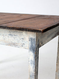 antique painted wood farmhouse table, early 20th c