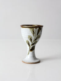 vintage handmade studio pottery goblet