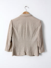 vintage Elaine Kim textured beige metallic blazer