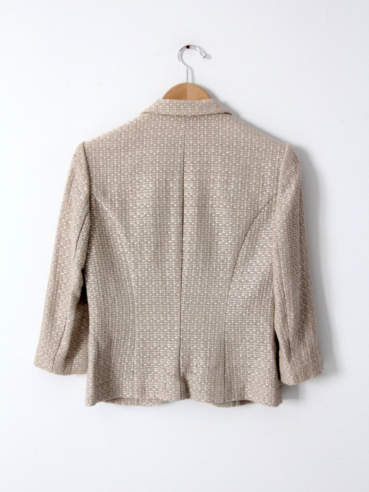 vintage Elaine Kim textured beige metallic blazer