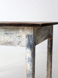 antique painted wood farmhouse table, early 20th c