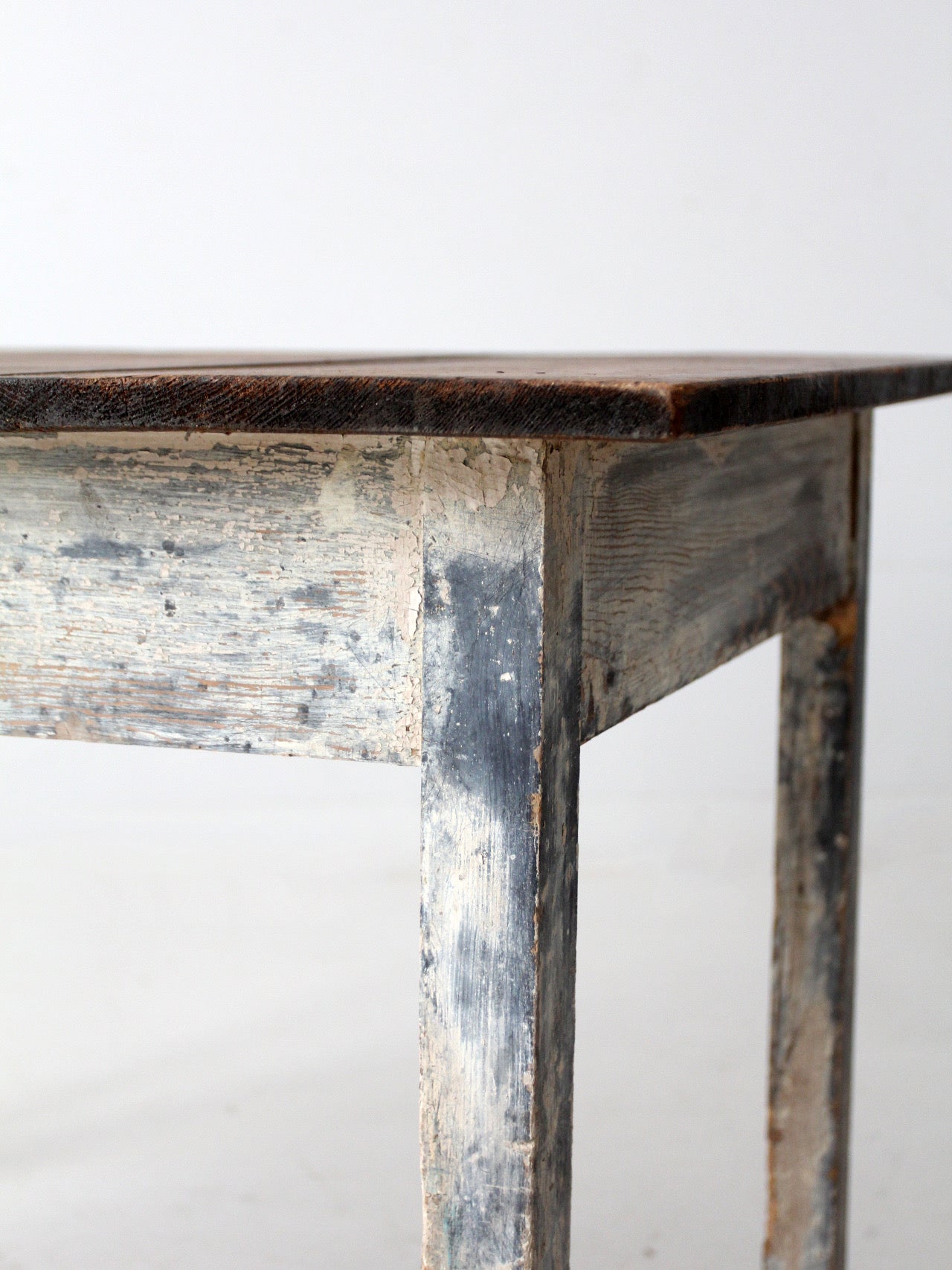 antique painted wood farmhouse table, early 20th c