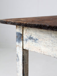 antique painted wood farmhouse table, early 20th c