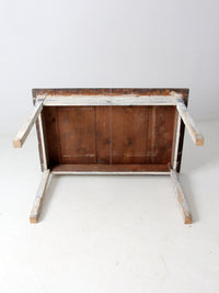 antique painted wood farmhouse table, early 20th c