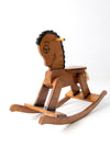 mid century wooden rocking horse