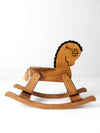 mid century wooden rocking horse