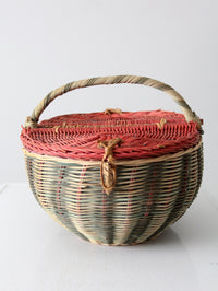 vintage watermelon picnic basket