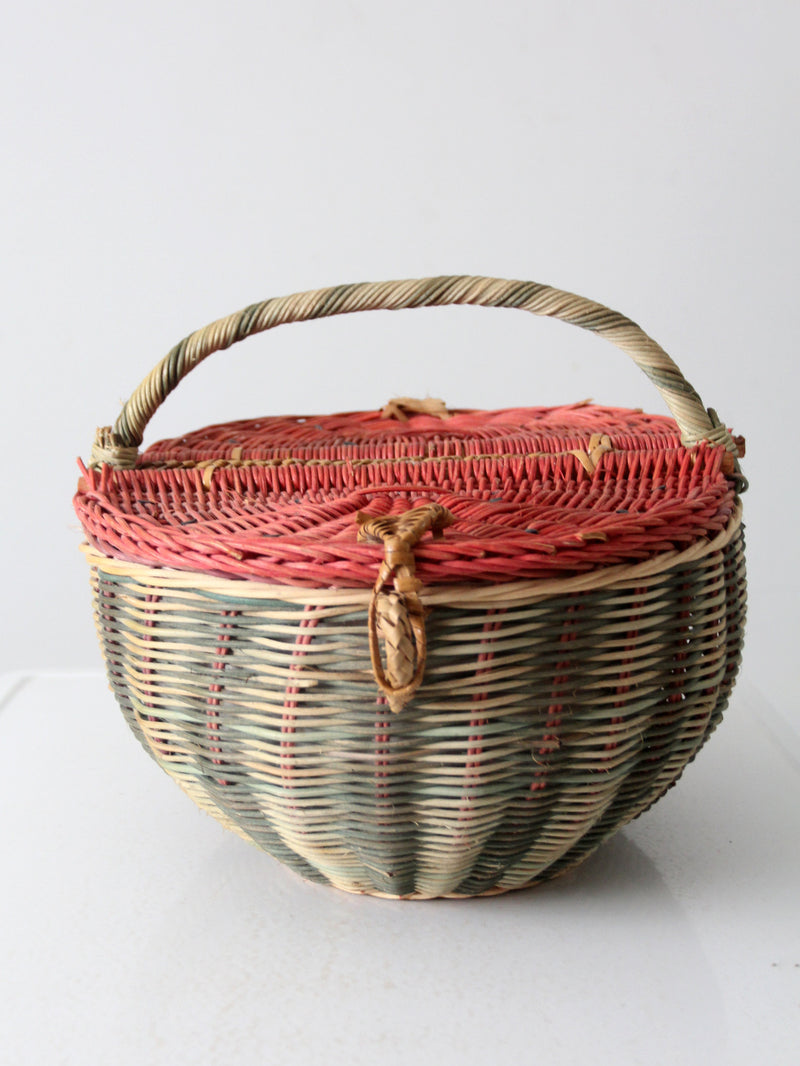 vintage watermelon picnic basket