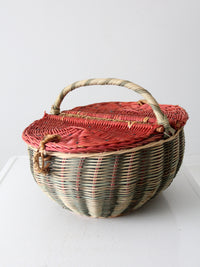 vintage watermelon picnic basket