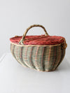 vintage watermelon picnic basket