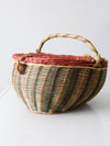 vintage watermelon picnic basket