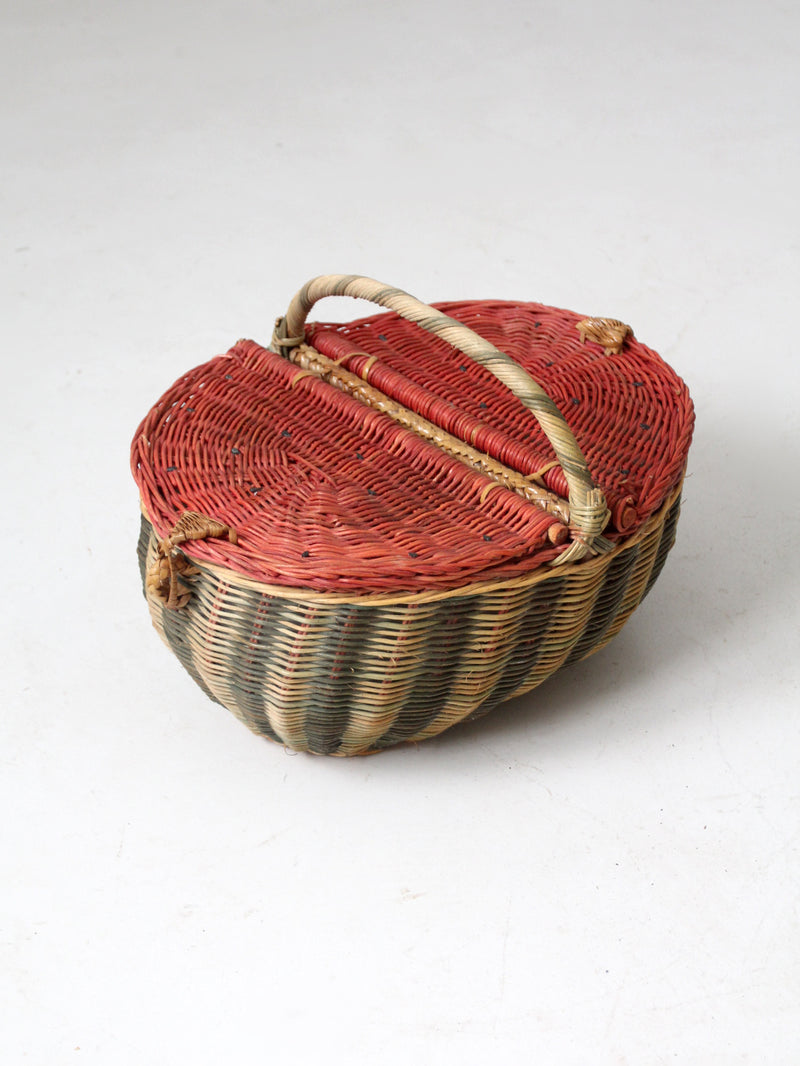 vintage watermelon picnic basket