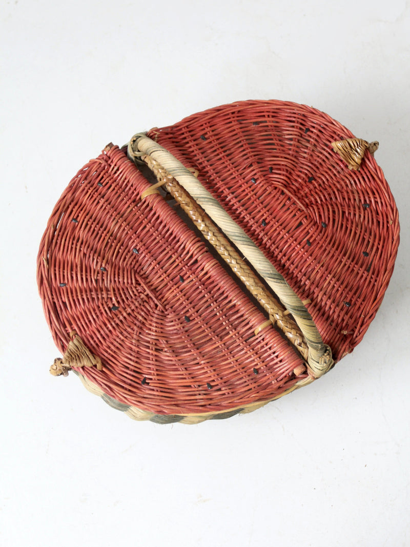 vintage watermelon picnic basket