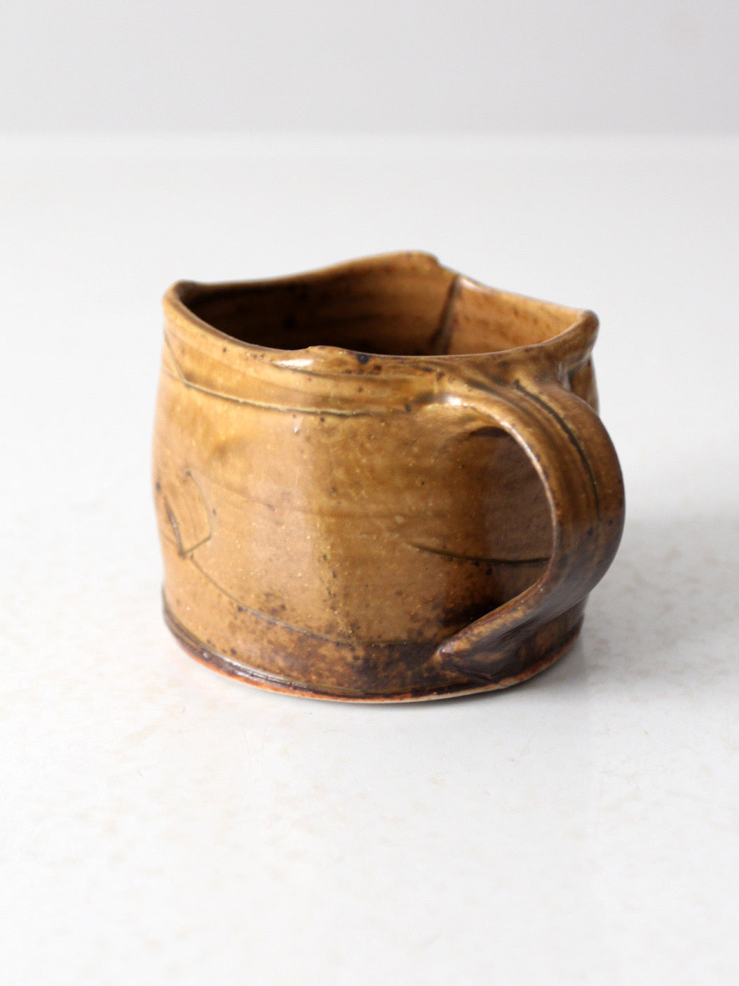 vintage freeform studio pottery mug