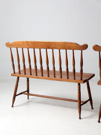 pair of mid-century colonial revival maple benches by Sprague & Carleton