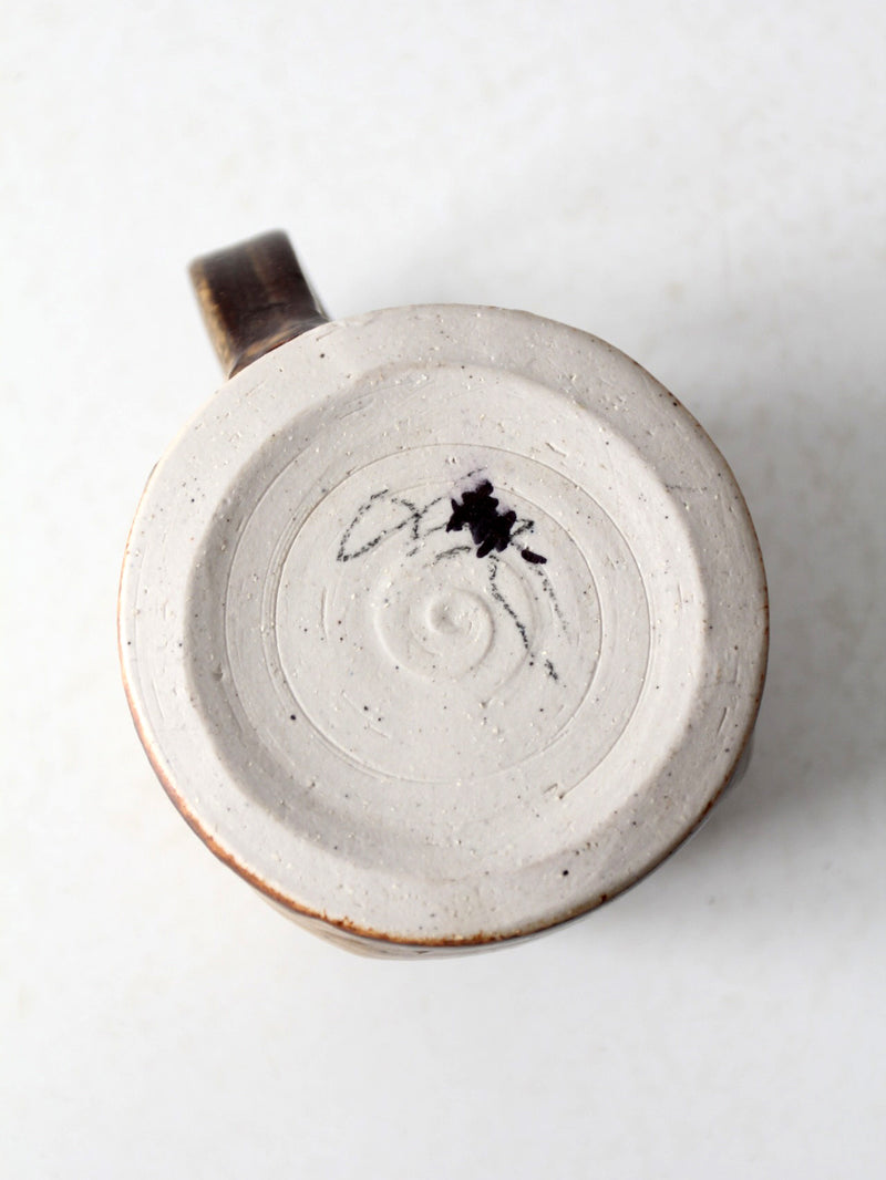 vintage freeform studio pottery mug
