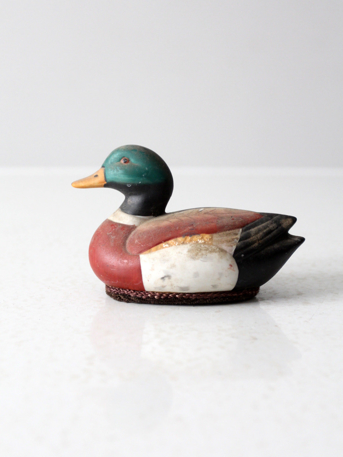 vintage wood mallard duck lint brush