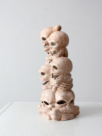 vintage lighted ceramic skull stack