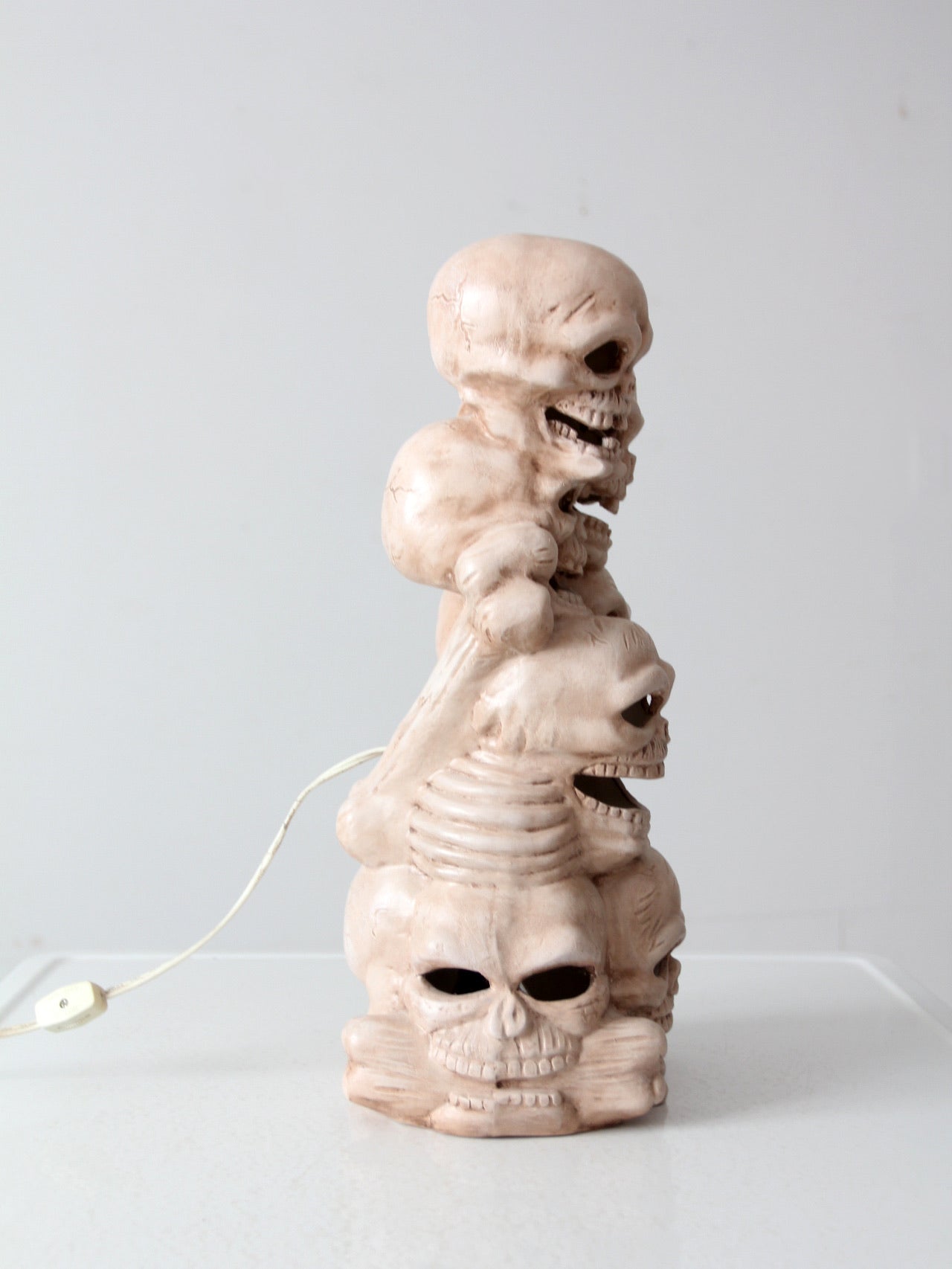 vintage lighted ceramic skull stack – 86 Vintage