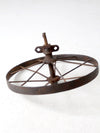 antique iron cart wheel