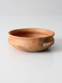 antique terra cotta bowl with loop handles